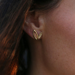 Seasons Large Stud Earrings in 9ct Yellow & Rose Gold by Sheila Fleet Jewellery