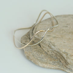 Tidal 2-part Bangle in 9ct Yellow & White Gold by Sheila Fleet Jewellery