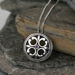 Amethyst Cathedral Pendant in Sterling Silver by Sheila Fleet Jewellery