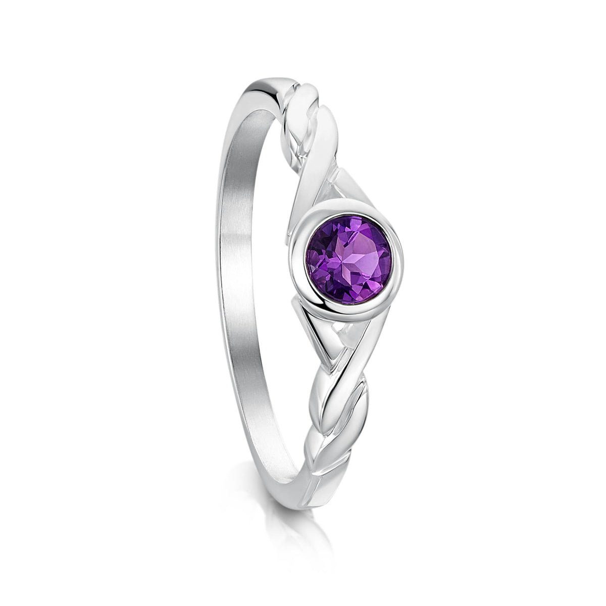 Natural Amethyst In 925 Sterling Solid Silver Beautiful Vintage Ring - Foto 11