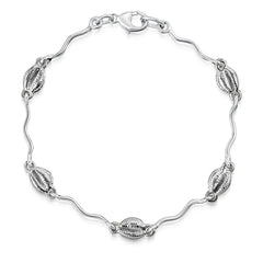 Groatie Buckie 5-shell Bracelet in Sterling Silver by Sheila Fleet Jewellery