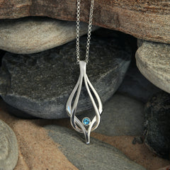 Reef Knot Blue Topaz Dress Pendant Necklace by Sheila Fleet Jewellery