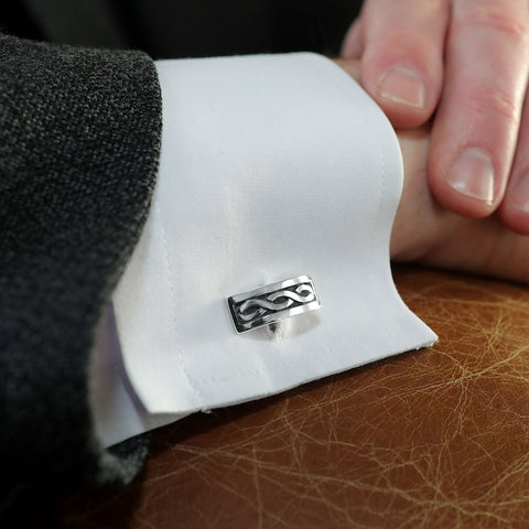 Celtic Cufflinks in Sterling Silver by Sheila Fleet Jewellery