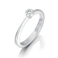 Contemporary 3mm CZ Solitaire Ring in Sterling Silver by Sheila Fleet Jewellery