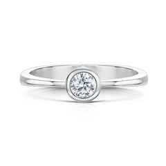 Contemporary 4mm CZ Solitaire Ring in Sterling Silver by Sheila Fleet Jewellery