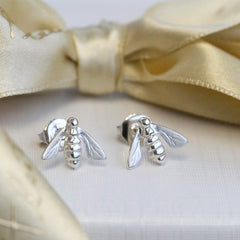 Honeybee Petite Stud Earrings in Sterling Silver by Sheila Fleet Jewellery