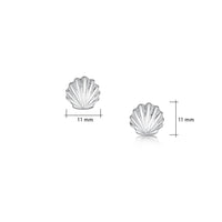 Scallop Plain Silver Stud Earrings by Sheila Fleet Jewellery