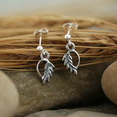 Harvest Petite Drop Earrings in Oxidised Sterling Silver by Sheila Fleet Jewellery
