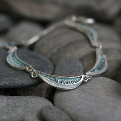 Skyran 'Moon' Bracelet in Storm Enamel