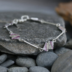 Flagstone 5-link Bracelet in Champagne Enamel by Sheila Fleet Jewellery