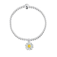 Daisies at Dawn Enamel Stretch Bracelet in Sterling Silver by Sheila Fleet Jewellery