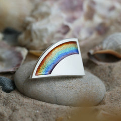 Rainbow Enamel Brooch in Sterling Silver by Sheila Fleet Jewellery