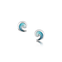 North Sea Wave Small Stud Earrings in Storm Enamel by Sheila Fleet Jewellery