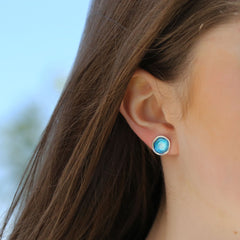 Lunar Bright Small Stud Earrings in Tropical Enamel