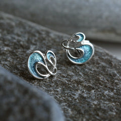 Storm Small Enamel Stud Earrings in Sterling Silver by Sheila Fleet Jewellery