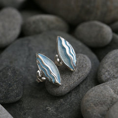 Sands of Time Stud Earrings in Ice Enamel by Sheila Fleet Jewellery