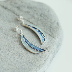 Skyran 'Moon' Drop Earrings in Twilight Enamel by Sheila Fleet Jewellery