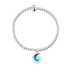 Breckon Stretch Bracelet in Peacock Enamel by Sheila Fleet