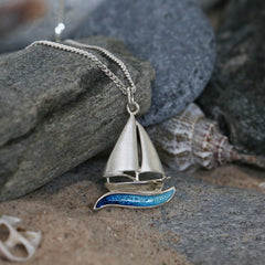 Orkney Yole Small Pendant in Tempest Enamel by Sheila Fleet Jewellery