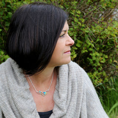 Seasons Silver Necklace in Summer Enamel