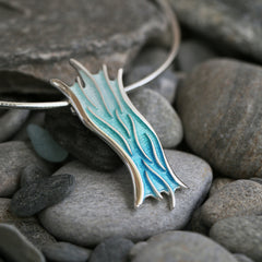 Sea Motion Occasion Necklace in Shallows Enamel by Sheila Fleet Jewellery