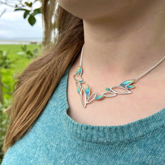 Seasons Silver Dress Necklace in Summer Enamel
