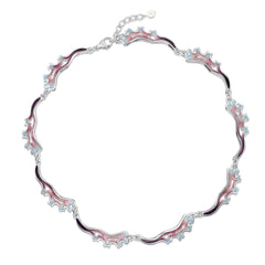 Sea Moss 9-link Full Necklace in Sea Pink Enamel by Sheila Fleet Jewellery