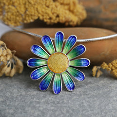 Daisies at Dawn Occasion Necklace in SCAA Enamel by Sheila Fleet Jewellery