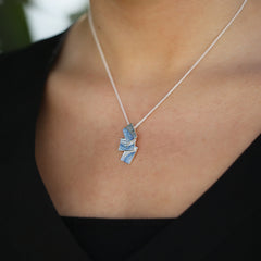 Flagstone Small Pendant Necklace in Slate Enamel by Sheila Fleet Jewellery