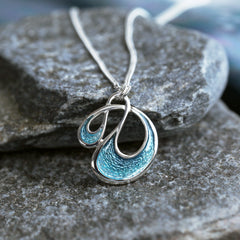 Storm Small Enamel Pendant Necklace in Sterling Silver by Sheila Fleet Jewellery