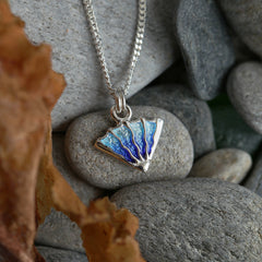 Ocean Small Enamel Pendant by Sheila Fleet Jewellery