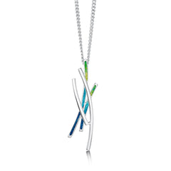 Wild Grasses Pendant Necklace in Meadow Enamel by Sheila Fleet Jewellery