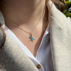 Dragonfly Enamelled Pendant Necklace in Sterling Silver by Sheila Fleet Jewellery