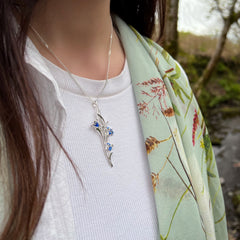 Bluebell 3-flower Pendant Necklace in Sterling Silver