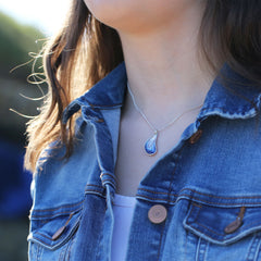 Mussel Small Pendant in Mussel Blue Enamel by Sheila Fleet Jewellery