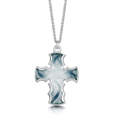 Sinclair Cross Pendant in Silver Grey Enamel by Sheila Fleet Jewellery