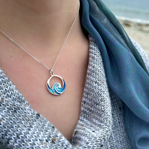 Pentland Enamel Pendant Necklace in Sterling Silver