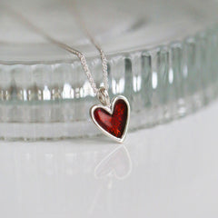 Secret Hearts Dress Pendant in Red Enamel by Sheila Fleet Jewellery