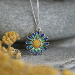 Daisies at Dawn Small Pendant in SCAA Enamel by Sheila Fleet Jewellery