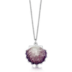 Scallop Medium Pendant in Scallop Pink Enamel by Sheila Fleet Jewellery