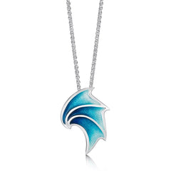 Dragon Wave Pendant in Peacock Enamel by Sheila Fleet Jewellery