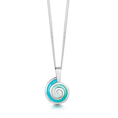 Skara Spiral Dress Pendant in Shallows Enamel by Sheila Fleet Jewellery
