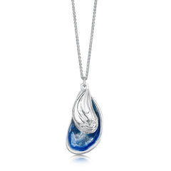 Mussel 2-Part Large Pendant in Mussel Blue Enamel by Sheila Fleet Jewellery