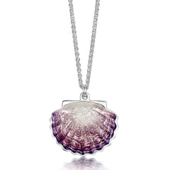 Scallop Large Pendant in Scallop Pink Enamel by Sheila Fleet Jewellery