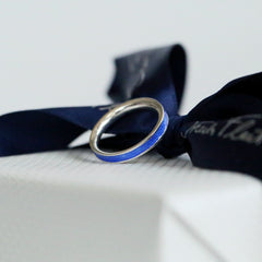 Halo Sterling Silver Ring in Blue Enamel by Sheila Fleet Jewellery