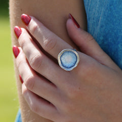 Lunar Enamel Ring in Sterling Silver by Sheila Fleet Jewellery