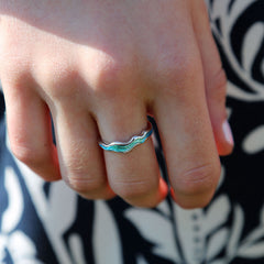 River Ripples Sterling Silver Ring in Shallows Enamel