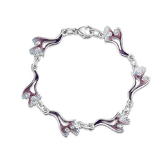 Sea Moss 6-link Cubic Zirconia Bracelet in Sea Pink Enamel by Sheila Fleet Jewellery