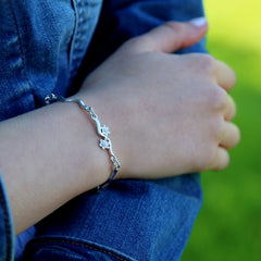 Daisies at Dawn Cubic Zirconia 6-flower Enamel Bracelet