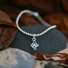 Sea Moss Moonstone Stretch Bracelet in Sea Blue Enamel by Sheila Fleet Jewellery